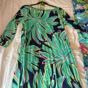 Lilly Pulitzer Sophie Dress in Bright Navy Tiger Palm